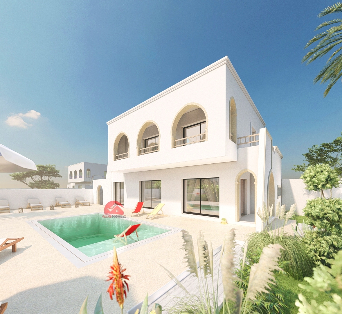 Projet de villa avec piscine à Houmt Souk - Réf P547