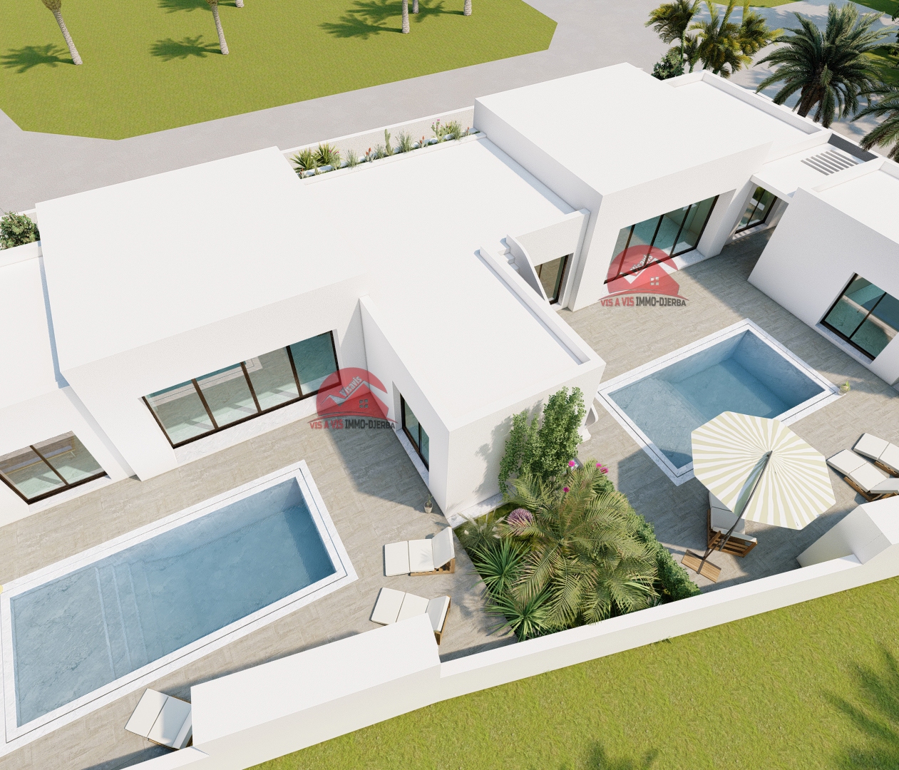 Projet de 2 villas avec piscine sur grand terrain - Réf P573