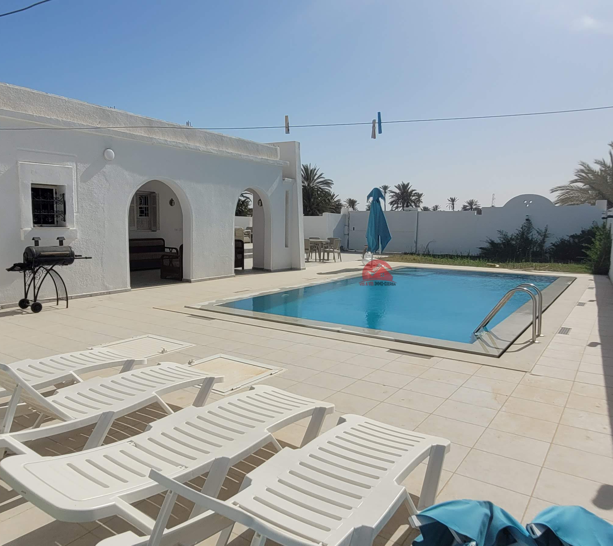 Location grande villa avec piscine à Tezdaine Djerba - Réf L692