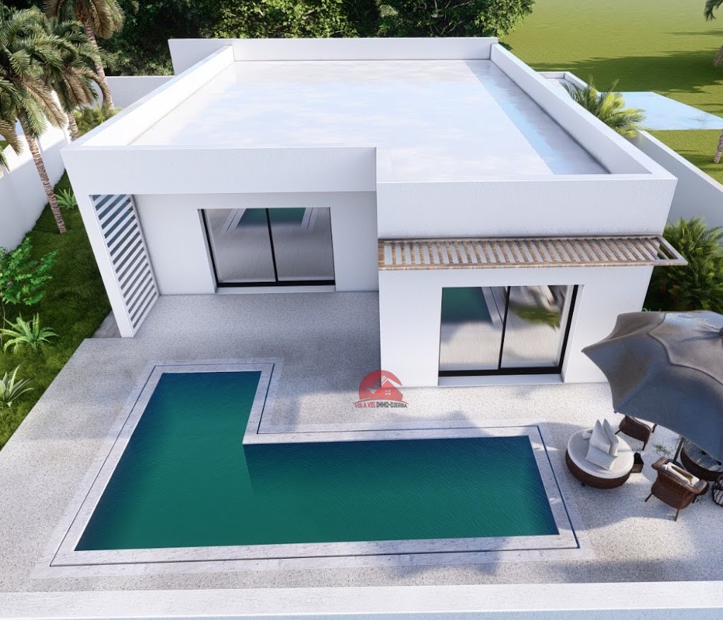 Projet de villa avec piscine à Houmt Souk Djerba- Réf P624