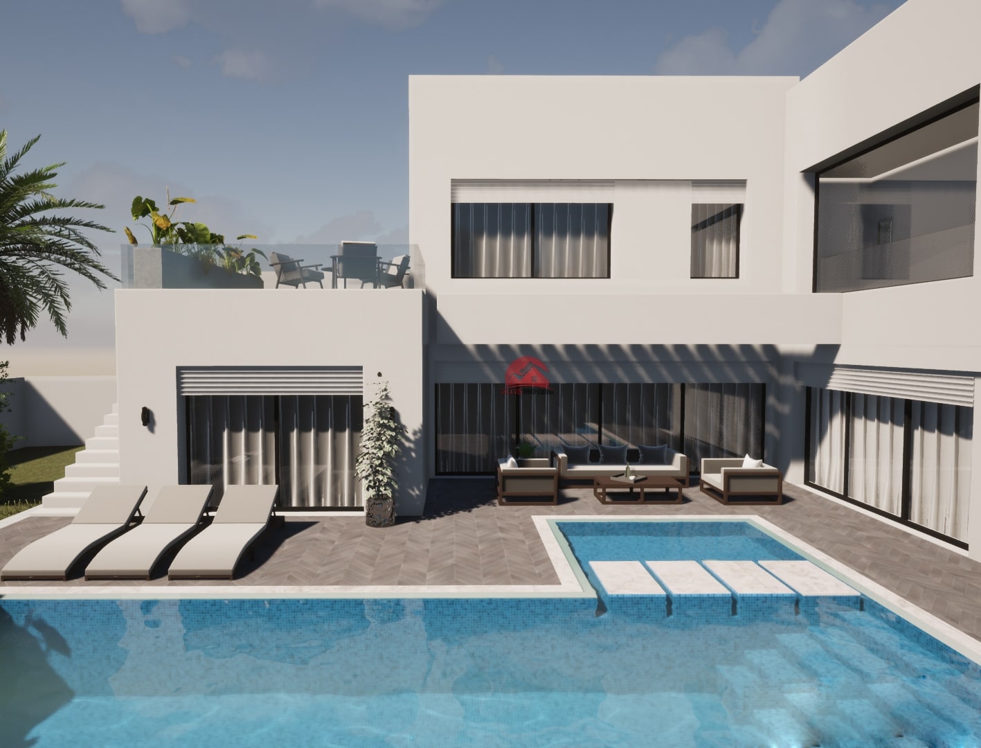 Vente Projet Villa neuve avec Piscine à Mezraya - Réf V658