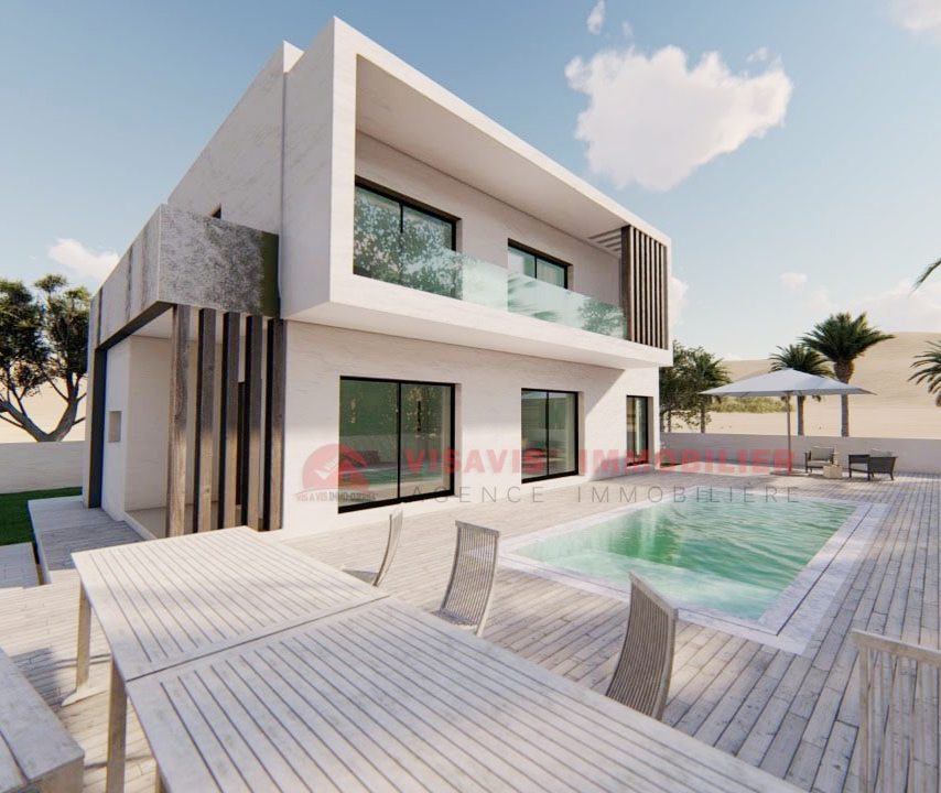 Projet de Villa avec piscine à Z.U Houmt Souk Djerba - Réf  P596