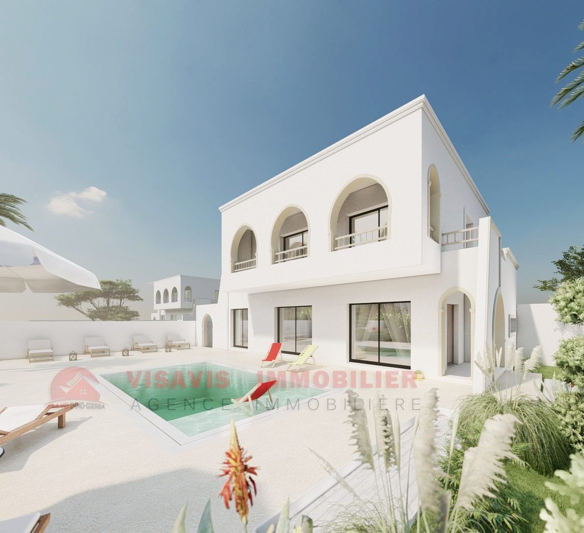 Projet de villa avec piscine à Houmt Souk - Réf P547