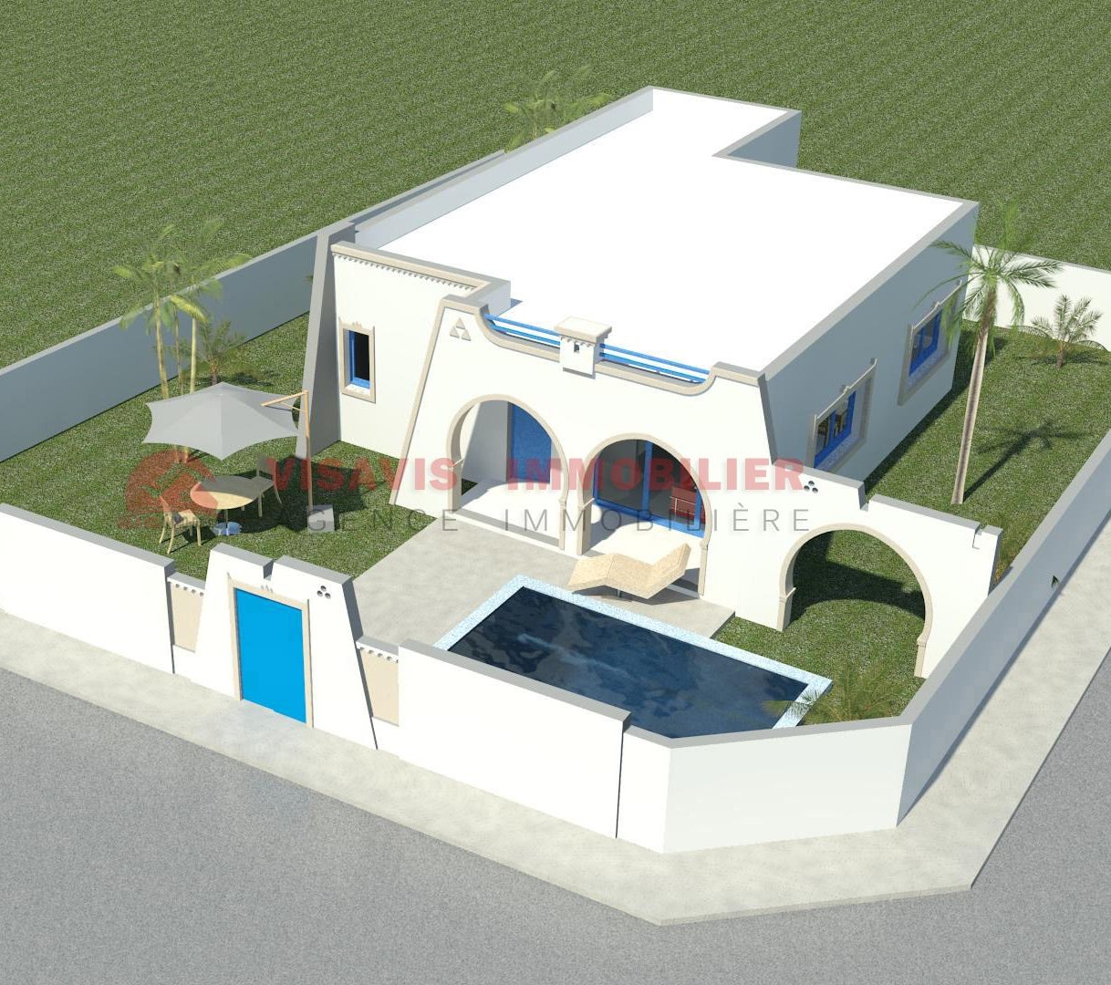 vente sur plan VILLA STYLE DJERBIEN - RÉF P341