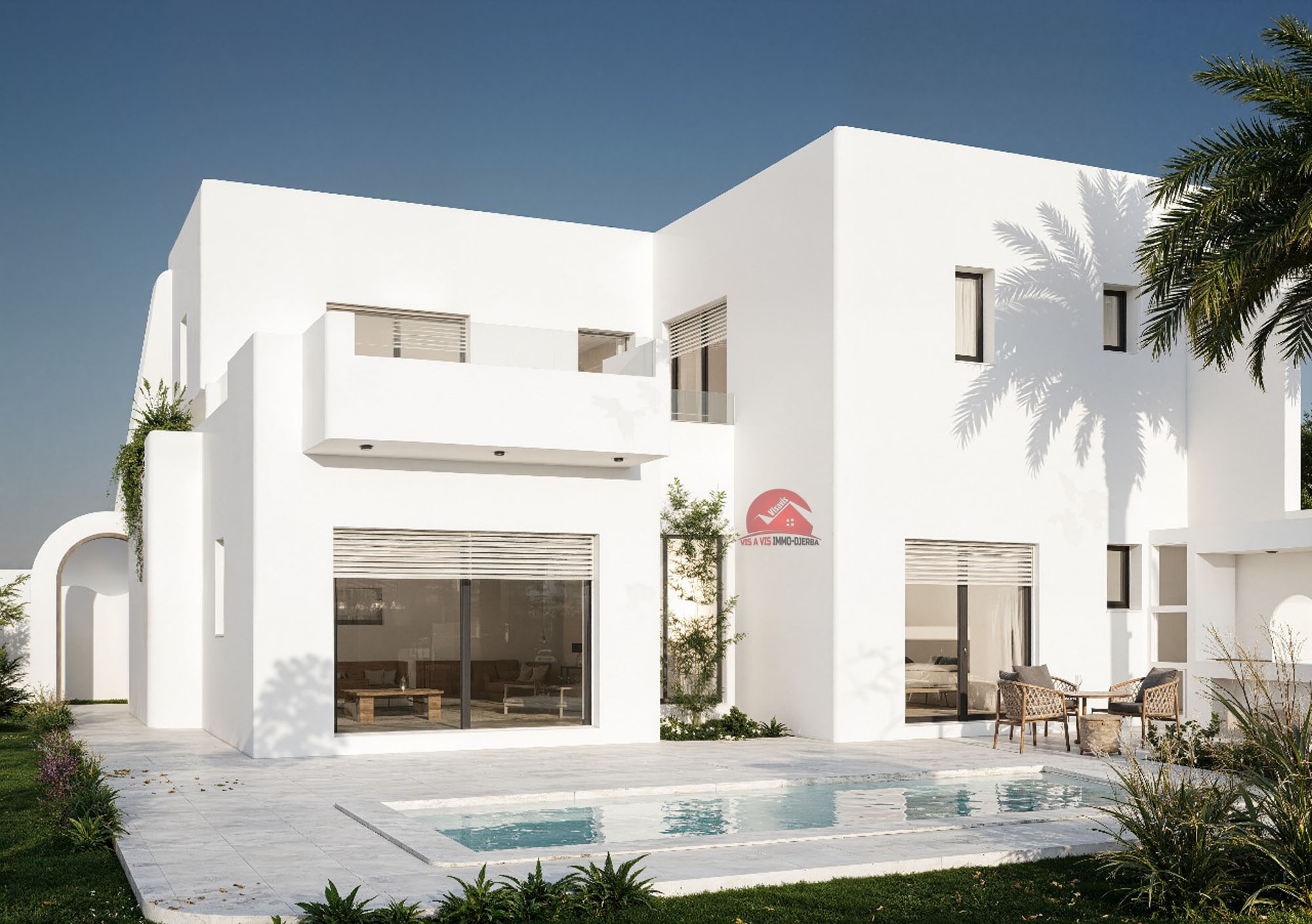 Projet clé en main : villa avec étage à Houmt Souk Djerba – ZU