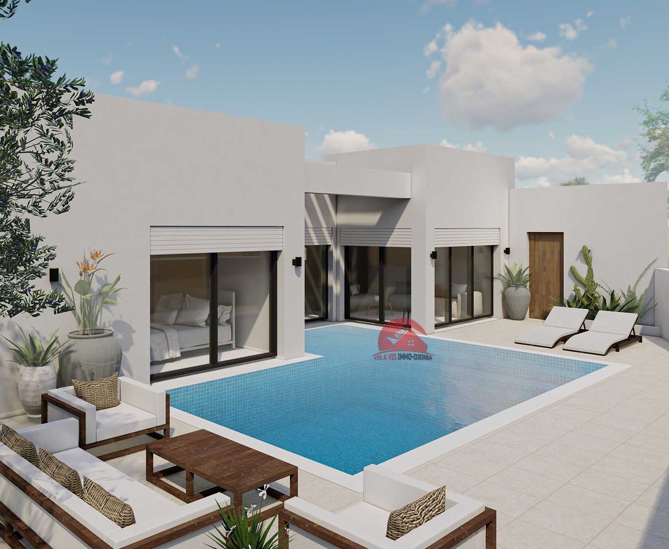 Projet immobilier : villa clé en main avec piscine à Djerba