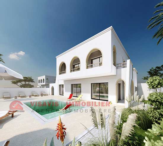 Construction villa moderne avec piscine à Houmt Souk Djerba